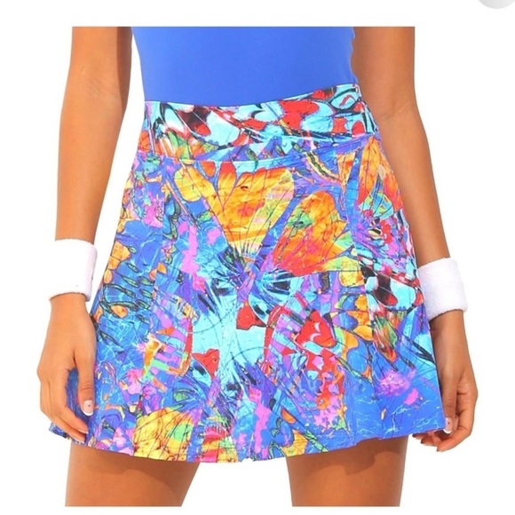 DONA JO Abstract Art Rainbow Stretch Skirt Tennis Golf Sport Pickleballs XL - Picture 9 of 9